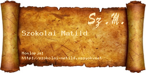 Szokolai Matild névjegykártya